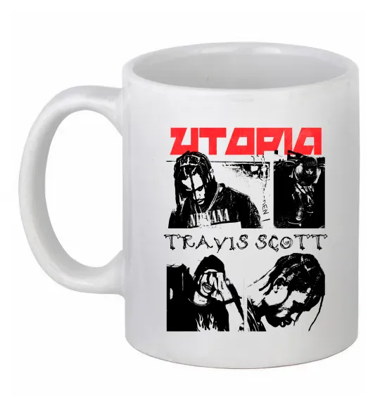 Чашка керамічна Тревіс Скотт постер Білий фото