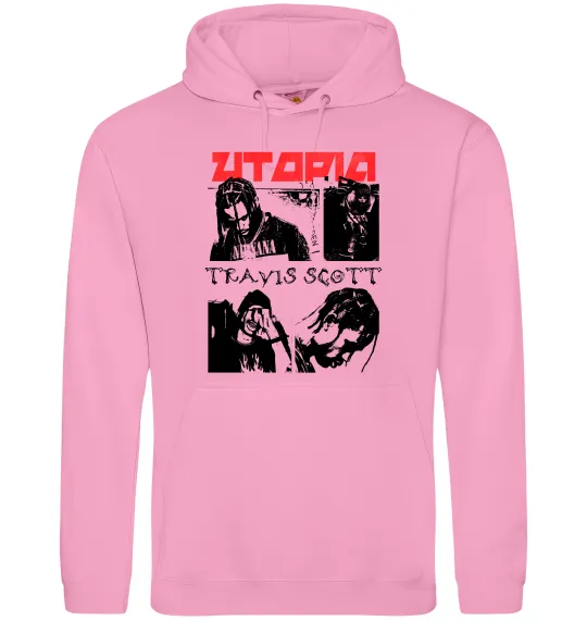 Чоловіча толстовка (худі) Тревіс Скотт постер Рожевий фото
