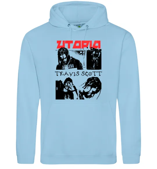 Чоловіча толстовка (худі) Тревіс Скотт постер Блакитний фото