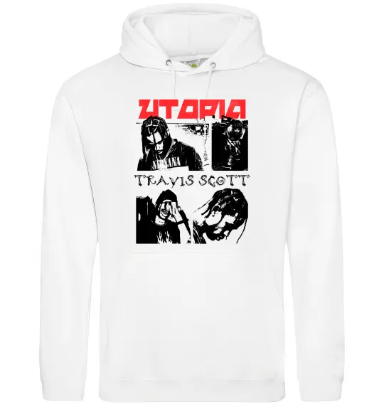 Женская толстовка (худи) Тревіс Скотт постер Белый фото