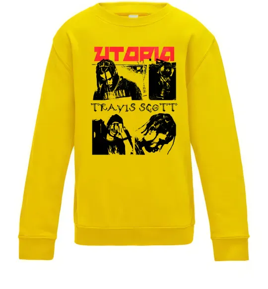 Детский Свитшот Тревіс Скотт постер Солнечно желтый фото