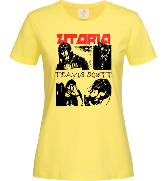 Женская футболка Тревіс Скотт постер Лимонный фото