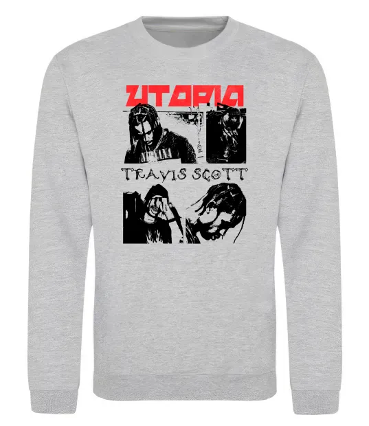 Свитшот Тревіс Скотт постер Серый меланж фото