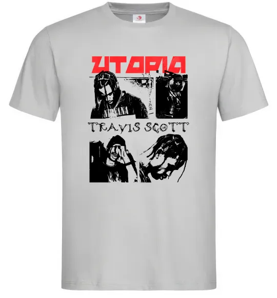 Мужская футболка Тревіс Скотт постер Серый фото