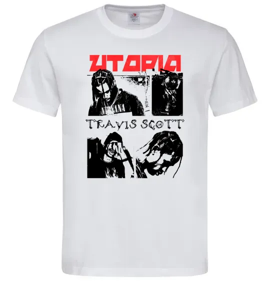 Мужская футболка Тревіс Скотт постер Белый фото