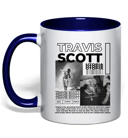 Чашка с цветной ручкой Travis Scott Utopia 2023 Глубокий темно-синий фото