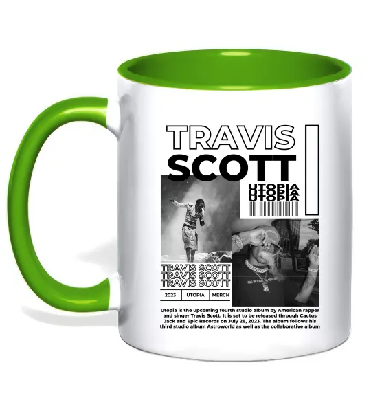 Чашка з кольоровою ручкою Travis Scott Utopia 2023 Лаймовий фото