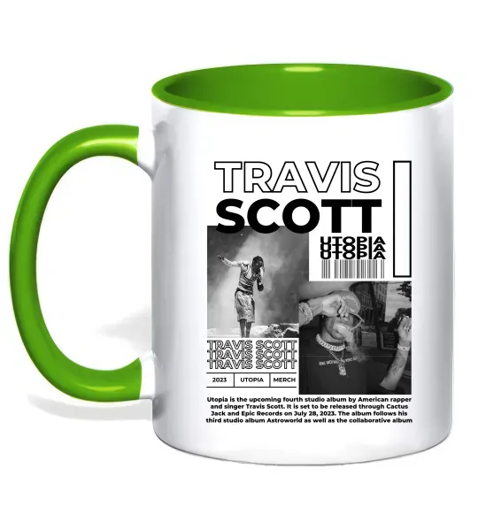 Чашка с цветной ручкой Travis Scott Utopia 2023 Зеленый фото