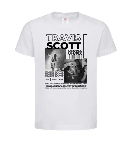 Детская футболка Travis Scott Utopia 2023 Белый фото
