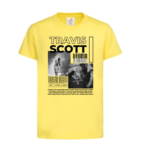 Детская футболка Travis Scott Utopia 2023 Лимонный фото
