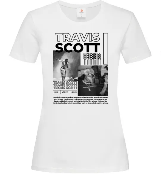 Жіноча футболка Travis Scott Utopia 2023 Білий фото
