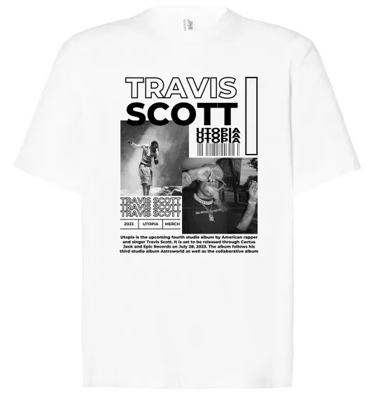 Футболка Оверсайз Travis Scott Utopia 2023 Белый фото