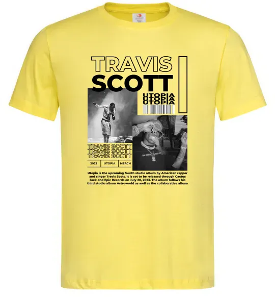 Мужская футболка Travis Scott Utopia 2023 Лимонный фото