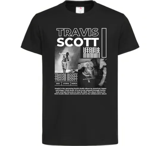 Детская футболка Travis Scott Utopia 2023 Черный фото