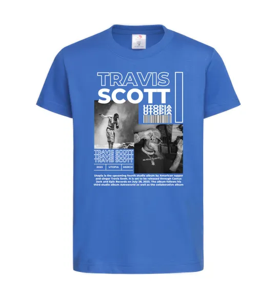 Детская футболка Travis Scott Utopia 2023 Ярко-синий фото