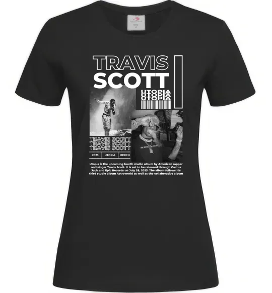 Жіноча футболка Travis Scott Utopia 2023 Чорний фото