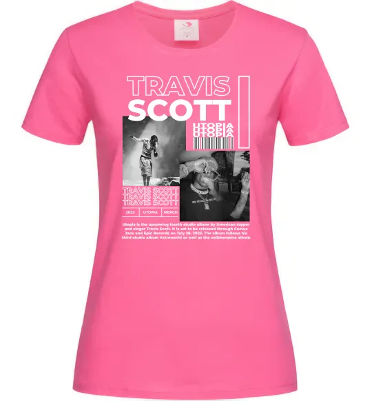 Жіноча футболка Travis Scott Utopia 2023 Яскраво-рожевий фото