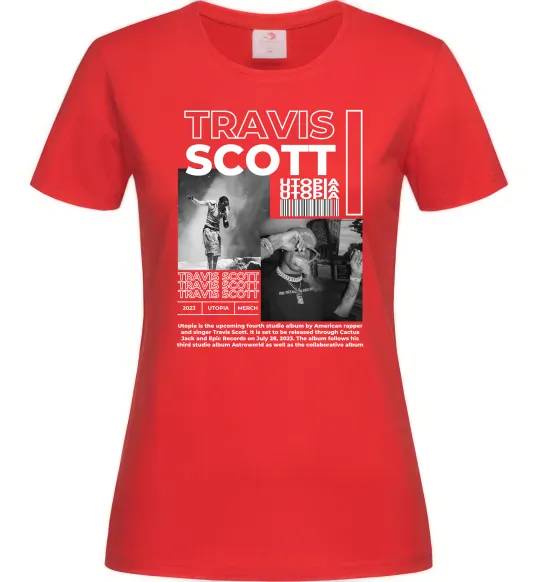 Жіноча футболка Travis Scott Utopia 2023 Червоний фото