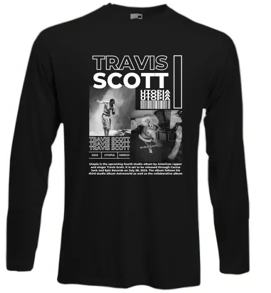 Лонгслив Travis Scott Utopia 2023 Черный фото