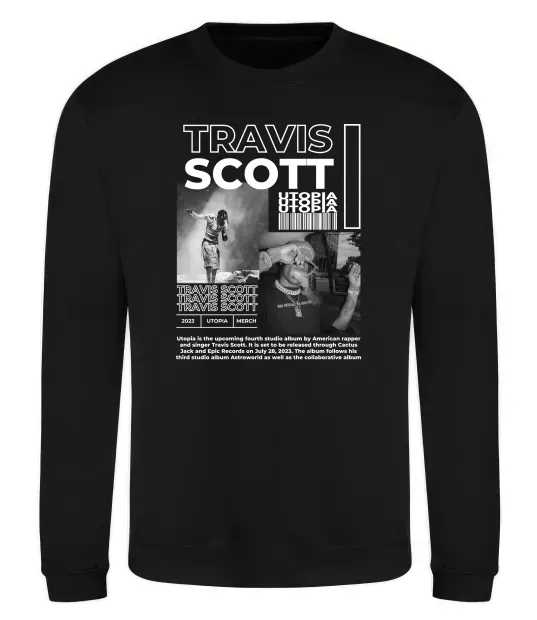 Світшот Travis Scott Utopia 2023 Чорний фото