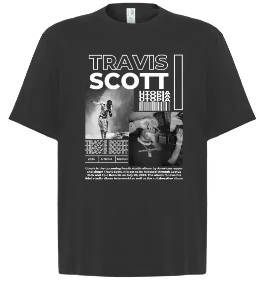 Футболка Оверсайз Travis Scott Utopia 2023 Черный фото