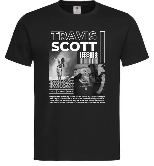 Мужская футболка Travis Scott Utopia 2023 Черный фото