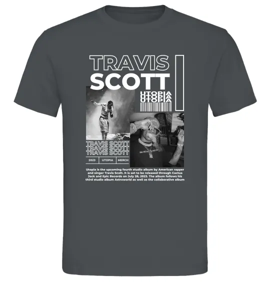 Мужская футболка Travis Scott Utopia 2023 Графит фото