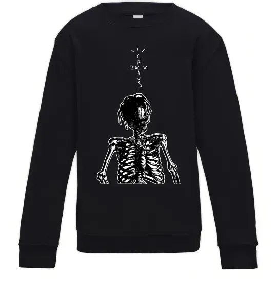 Детский Свитшот Travis Scott Skeleton Черный фото