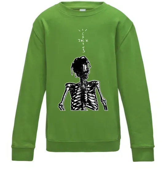 Детский Свитшот Travis Scott Skeleton Лаймовый фото