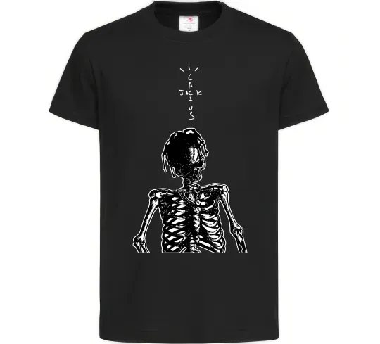 Детская футболка Travis Scott Skeleton Черный фото
