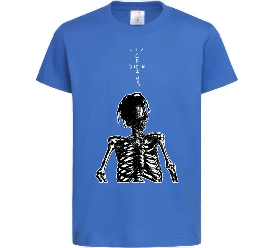 Детская футболка Travis Scott Skeleton Ярко-синий фото