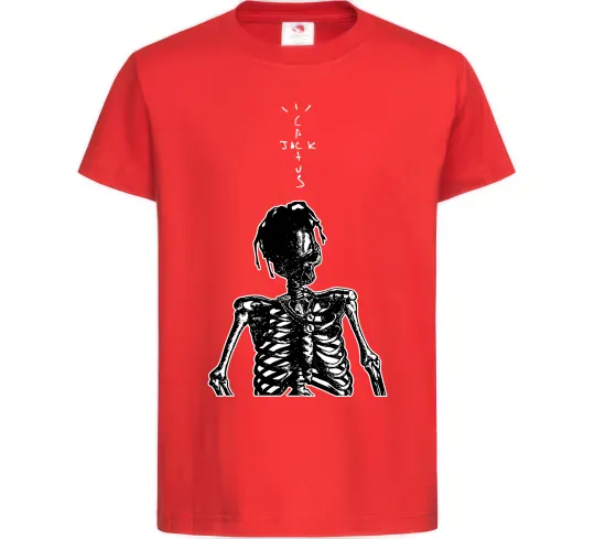 Детская футболка Travis Scott Skeleton Красный фото