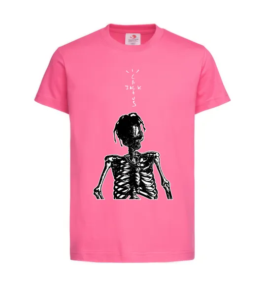 Дитяча футболка Travis Scott Skeleton Яскраво-рожевий фото