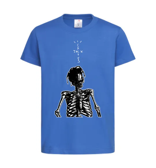 Дитяча футболка Travis Scott Skeleton Яскраво-синій фото