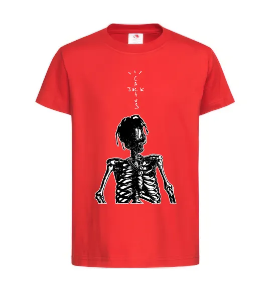 Дитяча футболка Travis Scott Skeleton Червоний фото
