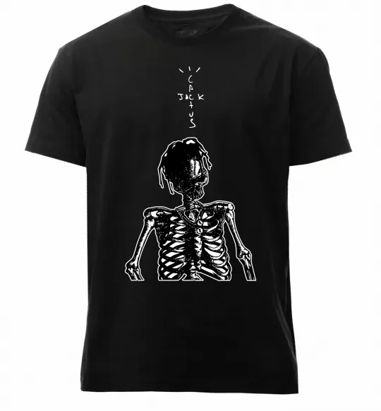 Чоловіча преміум футболка Travis Scott Skeleton Чорний фото
