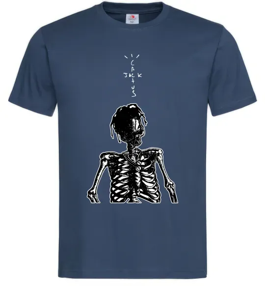 Мужская футболка Travis Scott Skeleton Темно-синий фото