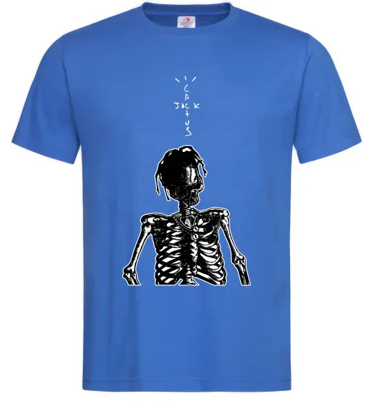 Мужская футболка Travis Scott Skeleton Ярко-синий фото