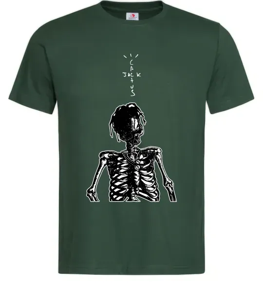 Мужская футболка Travis Scott Skeleton Темно-зеленый фото