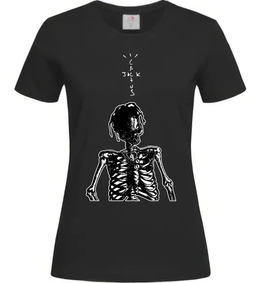 Женская футболка Travis Scott Skeleton Черный фото