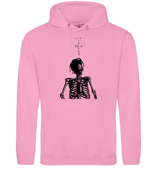 Чоловіча толстовка (худі) Travis Scott Skeleton Рожевий фото