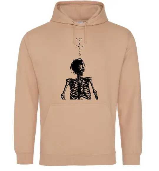 Мужская толстовка (худи) Travis Scott Skeleton Песочный фото