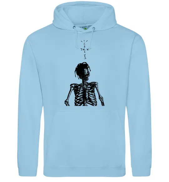 Жіноча толстовка (худі) Travis Scott Skeleton Блакитний фото