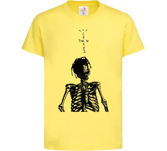 Детская футболка Travis Scott Skeleton Лимонный фото