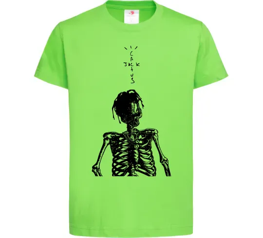 Детская футболка Travis Scott Skeleton Лаймовый фото