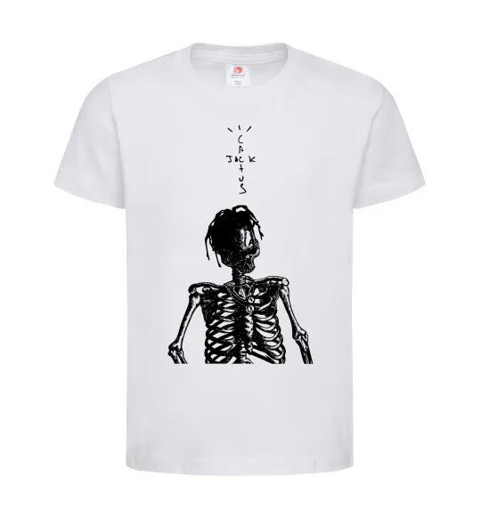 Дитяча футболка Travis Scott Skeleton Білий фото