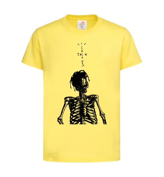 Дитяча футболка Travis Scott Skeleton Лимонний фото