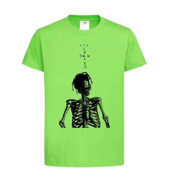 Дитяча футболка Travis Scott Skeleton Лаймовий фото