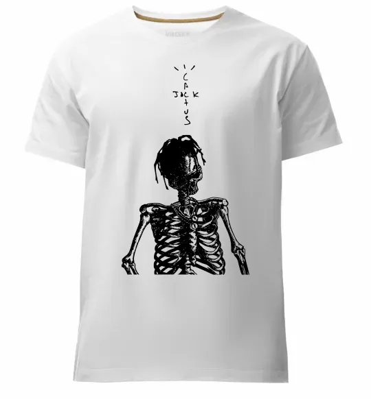 Чоловіча преміум футболка Travis Scott Skeleton Білий фото
