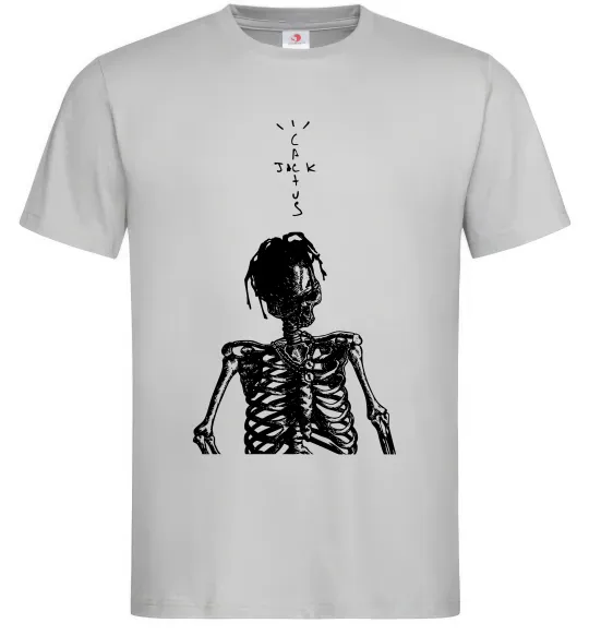 Мужская футболка Travis Scott Skeleton Серый фото